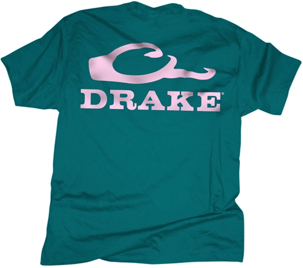 Picture of Drake Outdoors Logo SS T Shirt Teal/Pink Dt1961-Tpn-4