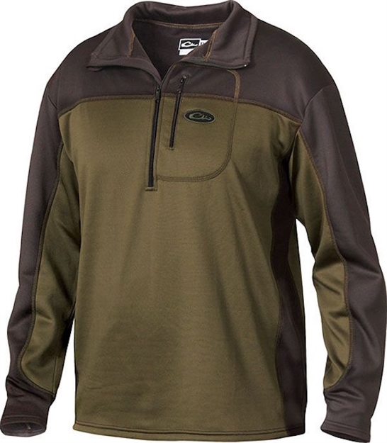 Picture of Drake Outdoors Perf Stretch 1/4 Zip Blk/Olv Dw1520-Chi-1