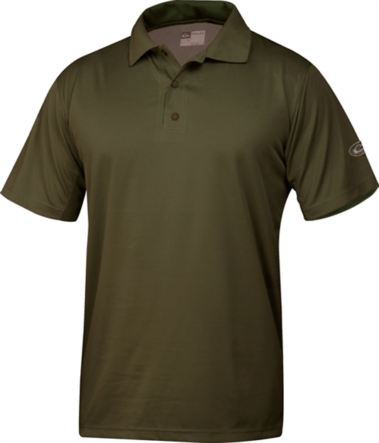 Picture of Drake Outdoors Performance Polo Olive Dw2850-Olv-1