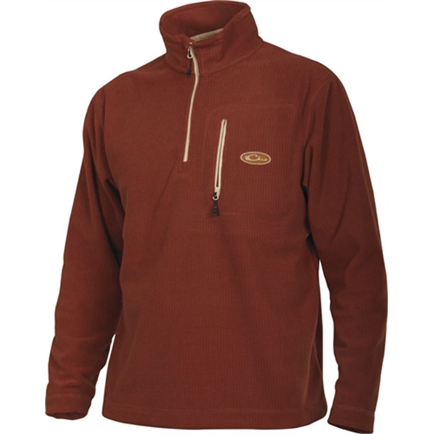 Picture of Drake Outdoors Sq.Check Fleece Pullovr Brick
