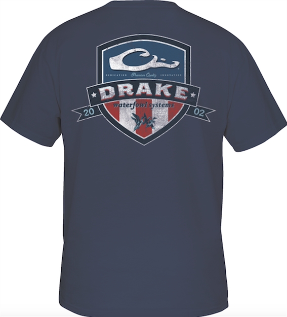 Picture of Drake Outdoors SS American Shield Tshirt Nvy Dta3010-Nvy-4