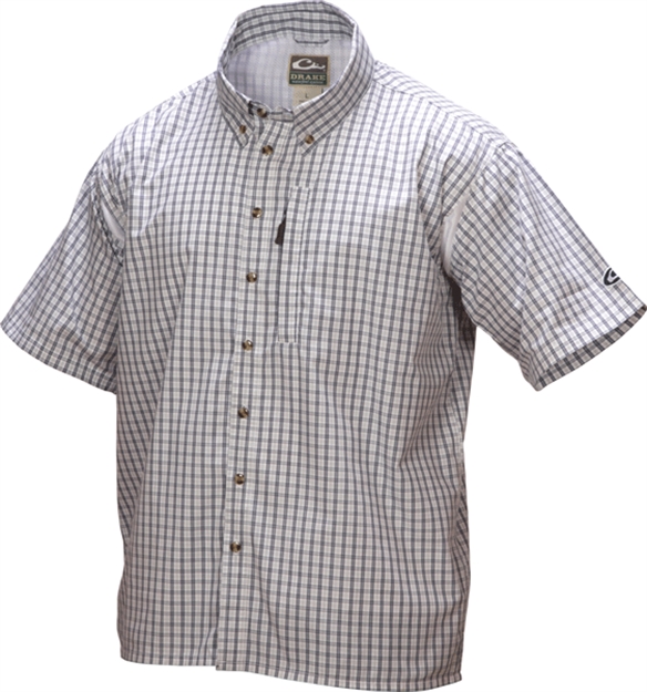 Picture of Drake Outdoors SS Delta Shirt Navy Plaid Dw2660-Nvy-2