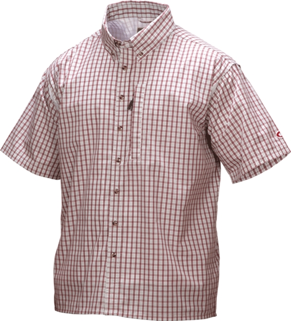 Picture of Drake Outdoors SS Delta Shirt Red Plaid Dw2660-Red-4