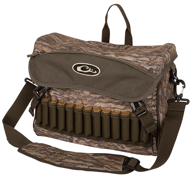 Picture of  Drake Waterfowl Da1040006 Shoulder Bag 2.0 Mossy Oak Bottomland, 6 Storage Pockets, Exterior Storage & Shell Loops, Choke Tube Sleeves, Adj. Shoulder Strap