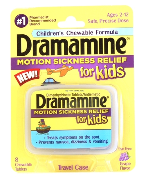 Picture of Dramamine Motion Sickness For Kids - Grape Tablets - 8 Chewable Tablets