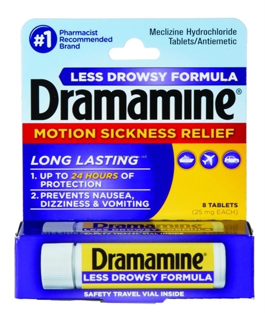 Picture of Dramamine Motion Sickness Less Drowsy 8 Tablets