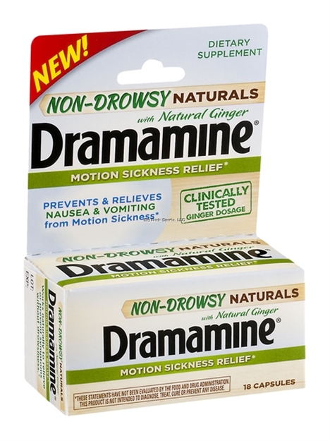 Picture of Dramamine Motion Sickness W/ Natural Ginger Non Drowsy - 18 Capsules