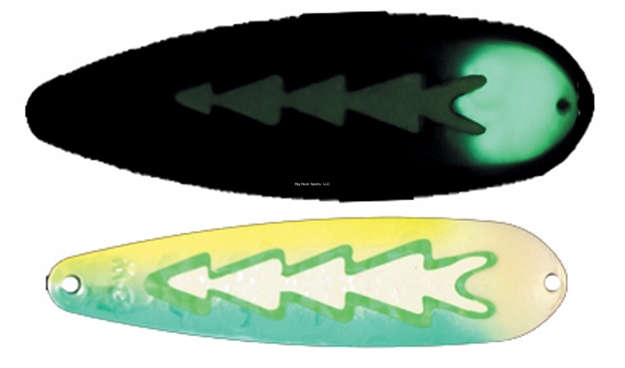 Picture of Dreamweaver DW Standard Trolling Spoon 3-3/4" Super Glow Hot Green Dolphin