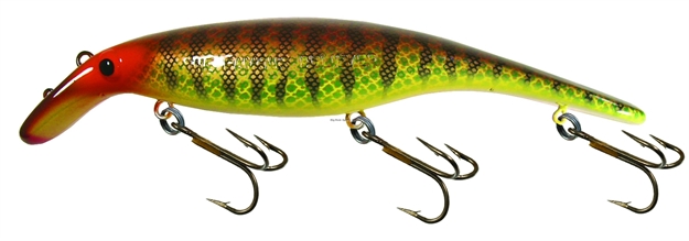 Picture of Drifter Straight Believer Musky Trolling Plug, 8", 1.8 Oz, Hot Walleye