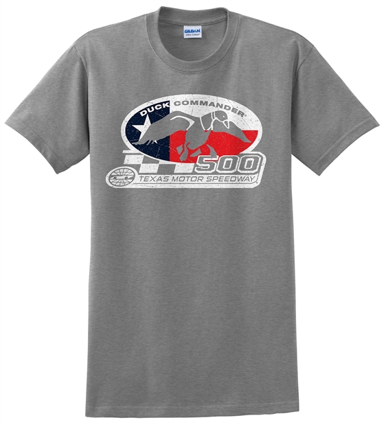 Picture of Duck Commander Ds500tfm07 Texas Flag T-Shirt Short Sleeve Gray Med Cotton