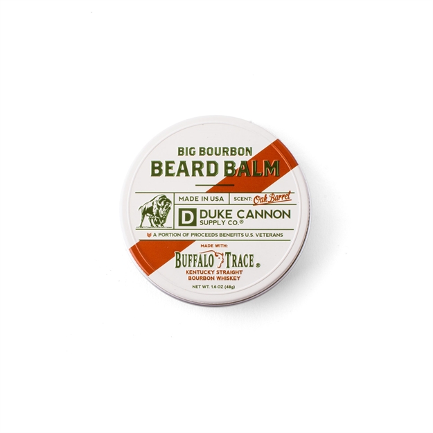 Picture of Duke Cannon Big Bourbon Beard Balm. Made With Buffalo Trace Bourbon