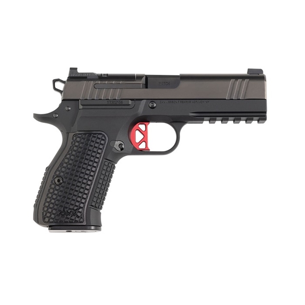Picture of  Dan Wesson 92103 Dwx  Compact Frame 9Mm Luger 15+1 4.95" Black Match Grade Barrel, Black Dlc Serrated Steel Slide, Black Aluminum Frame W/Beavertail & Picatinny Rail, Black Textured Aluminum Grip 806703921037