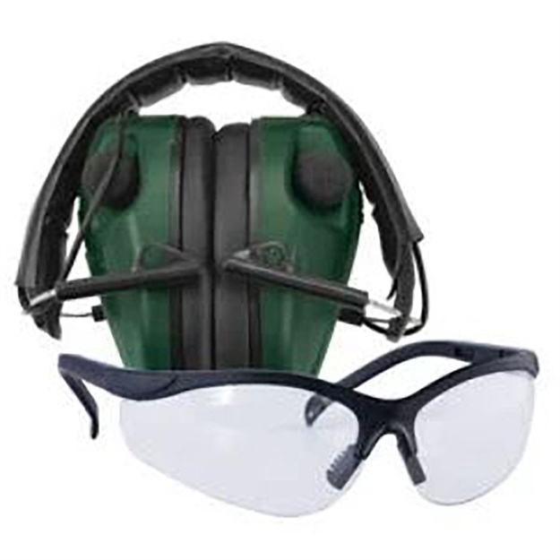 Picture of Caldwell Shooting Supplies E-Max Low Pro Elec Muff W/ Shooting Glasses 487309 661120873099