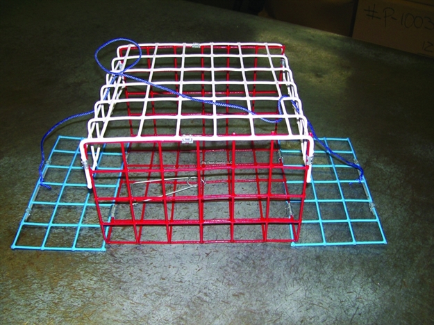 Picture of E-Z Catch 2 Door Non Folding Crab Trap Red White & Blue