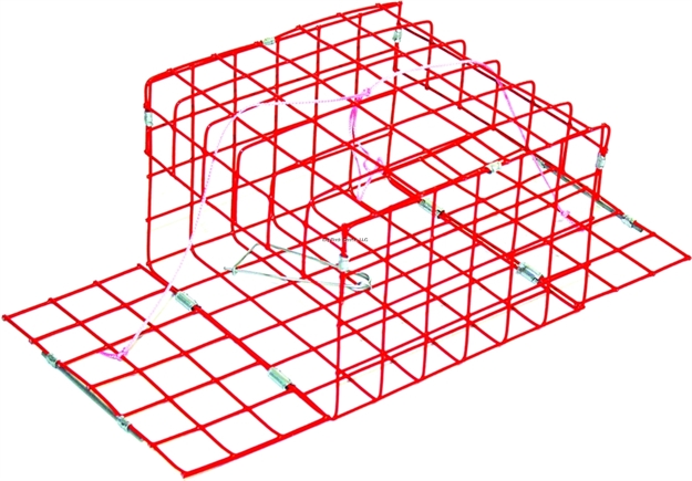 Picture of E-Z Catch Non Folding Crab Trap Red 9"X9"X6"