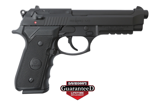 Picture of  Eaa Girsan 390080 Regard MC Full Size 9Mm Luger 18+1 4.90" Black Steel Barrel, Blued Serrated Slide, Black Aluminum Frame W/Picatinny Rail, Black Polymer Grips, Ambidextrous