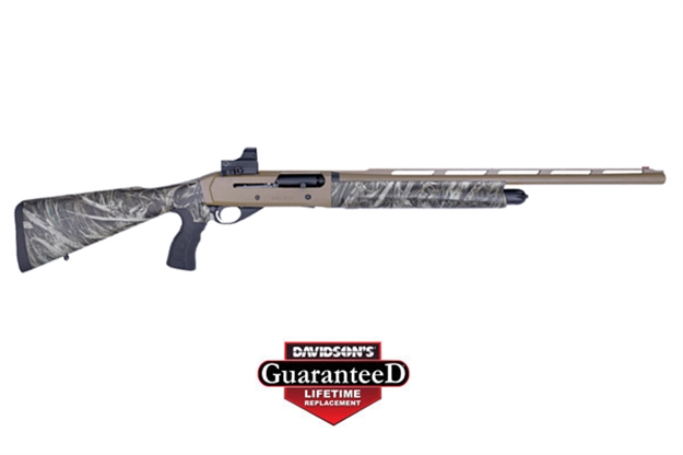 Picture of  Girsan 390160 Mc312 Gobbler 12 Gauge With 24" Barrel, 3.5" Chamber, 5+1 Capacity, Bronze Cerakote Metal Finish & Camo Fixed Pistol Grip Synthetic Stock Right Hand (Full Size) Includes Red Dot