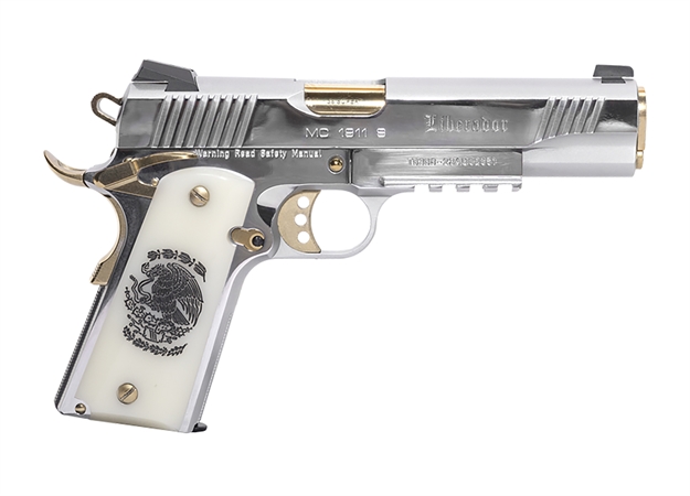 Picture of Eaa Mc1911s Liberadore 38 Super Chrome/Gold Engr. 8Rd 391055 741566907166