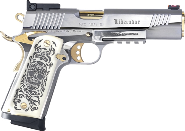Picture of Eaa Mc1911s Liberadore 38 Super Chrome/Gold Engr. 8Rd 391055 741566907166