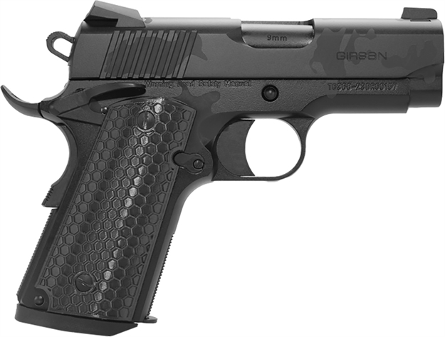 Picture of  Girsan 392069 Mc1911 SC Untouchable Sub-Compact Frame 9Mm 7+1 3.40"  Black Steel Barrel, Black Camo Serrated Steel Slide & Frame W/Beavertail, Black Polymer Grip 741566906862