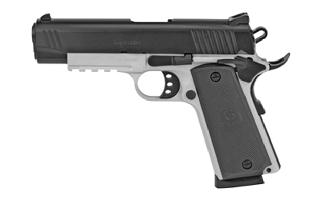 Picture of Eaa Girsan 390072 Mc1911 Commander Carry 45 Acp 8+1 4.40" Black Steel Barrel, Blued Serrated Slide, Matte Gray Steel Frame W/Accessory Rail & Beavertail, Checkered Laminate Grips Ambidextrous GIRSMC1911C45ACPTT