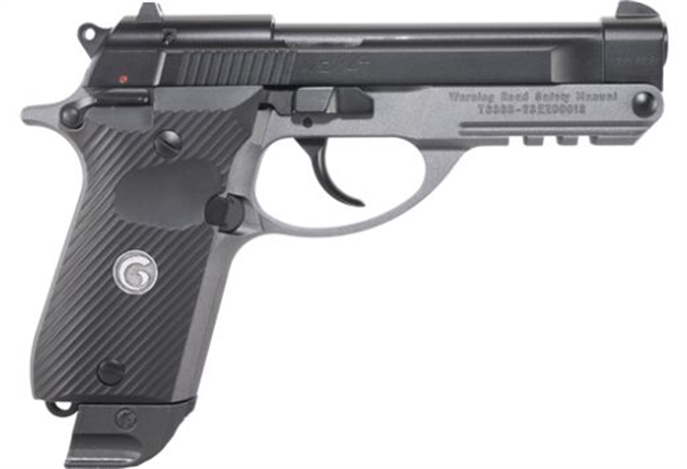 Picture of  Eaa Girsan 390855 MC 14T Solution Compact Frame 380 Acp 13+1, 4.50" Black Steel Tip-Up Barrel & Serrated Steel Slide, Matte Stainless Aluminum Frame W/Picatinny Rail, Black Polymer Grip, Ambidextrous 741566906015