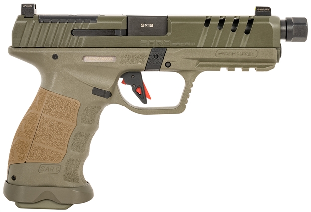 Picture of Sar Usa Usa Sar9 Socom 9Mm 5.2" Bbl 17/21 RD Mag SF Green 9SOCOMOD