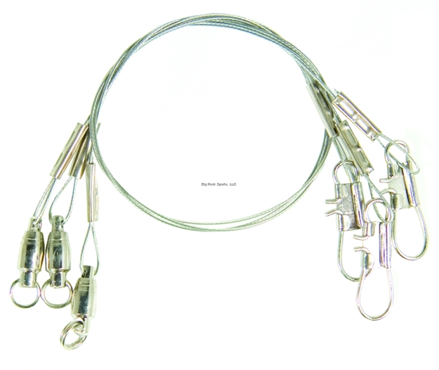 Picture of Eagle Claw Lazer Sharp Steel Leader W/Ball Bearing Swivel 12" 30Lb