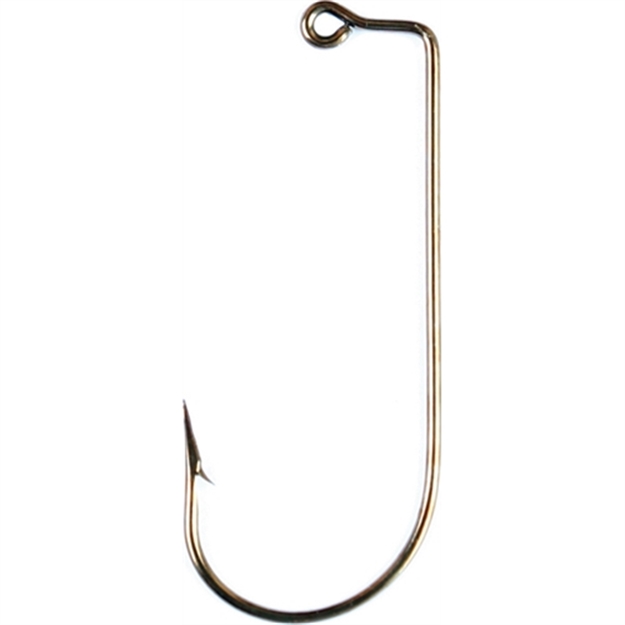 Picture of Eagle Claw Jig Hook, Size 2, Forged, Round Bend, Non-Offset, Aberdeen, 90 Degree, Bronze, 100 Per Pack