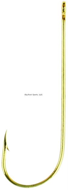 Picture of Eagle Claw Aberdeen Hook, Size 1, Forged, Extra Light Wire, Non-Offset, Ringed Eye, Gold, 10 Per Pack 202ELAH-1