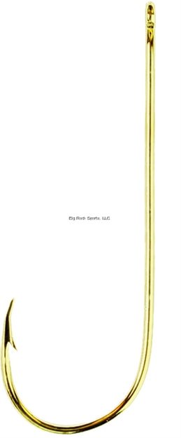 Picture of Eagle Claw Aberdeen Hook, Size 4, Forged, Light Wire, Non-Offset, Ringed Eye, Gold, 10 Per Pack 202Rh-4