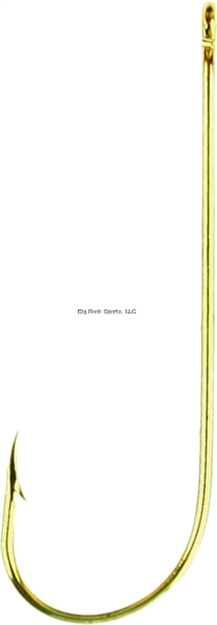 Picture of Eagle Claw Aberdeen Hook, Size 6, Forged, Extra Light Wire, Non-Offset, Ringed Eye, Gold, 10 Per Pack 202ELAH-6