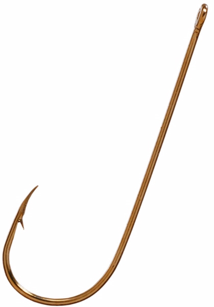 Picture of Eagle Claw Aberdeen Light Wire Non-Offset Bronze Hook, 100 PK SZ 2