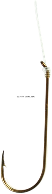 Picture of Eagle Claw Aberdeen Live Bait Snelled Hook, Size 2, 1X Long Plain Shank, Light Wire, Down Eye, Bronze, 6 Per Pack