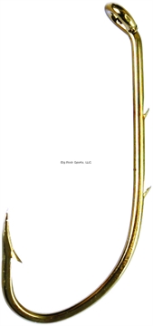 Picture of Eagle Claw Baitholder Hook, Size 14, Curved/Forged, 2 Sliced Shank, Offset, Down Eye, Bronze, 10 Per Pack