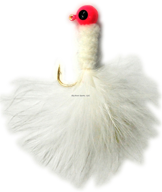 Picture of Eagle Claw Chenille Crappie Jig, 1/16 Oz, Pink/White, 6/Pack