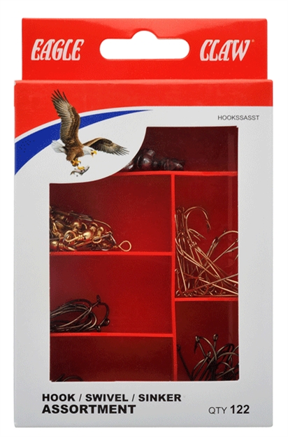 Picture of Eagle Claw Eagle Claw Hook, Sinker And Swivel Assortment, 122Pk