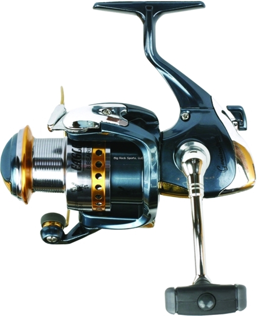 Picture of Eagle Claw Gunnison Spin Reel, Ambi, 7Bb + 1Rb, 4.3:1 Ratio, Gold Anod. Lip Spool Gun-70