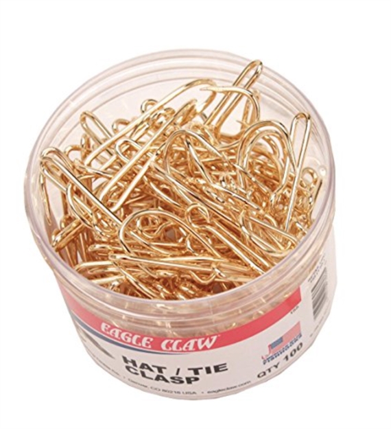 Picture of Eagle Claw Hat/Tie Clasp Hook, Gold, 100 Per Pack