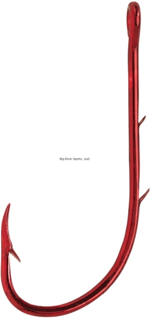 Picture of Eagle Claw Lazer Sharp Baitholder Hook, Ringed Eye, 2 Slices, Offset, SZ 1, Red, 100 PK