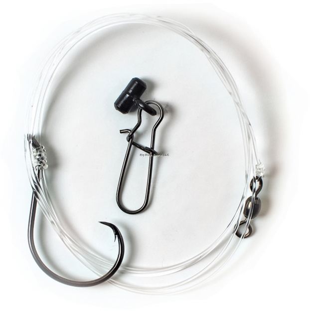 Picture of Eagle Claw Lazer Sharp Circle Sea Striped Bass Rig With Fish Finder, 6/0 Platinum Black Plus Hook