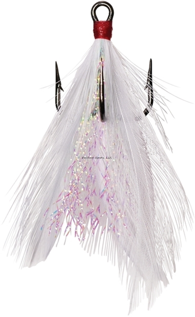 Picture of Eagle Claw Lazer Sharp Dressed Treble Hook, White, SZ 4, 2 PK