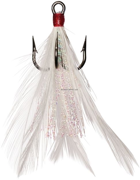 Picture of Eagle Claw Lazer Sharp Dressed Treble Hook, White, SZ 6, 2Pk