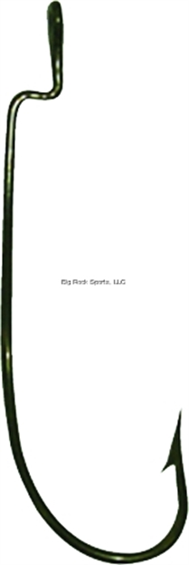 Picture of Eagle Claw Lazer Sharp Hook, Size 1/0, Needle Point, Kinked Rotating Shank, Z Bend, Offset, Worm, Ringed Eye, Bronze, 8 Per Pack