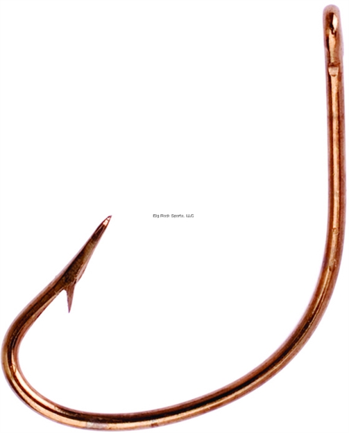 Picture of Eagle Claw Lazer Sharp Kahle Offset Hook, Size 4, Needle Point, Plain Shank, Ringed Eye, Bronze, 10 Per Pack