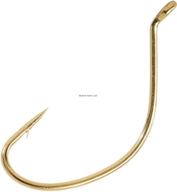 Picture of Eagle Claw Lazer Sharp Kahle UP Eye Offset Hook, SZ 1/0, Gold, 40 PK