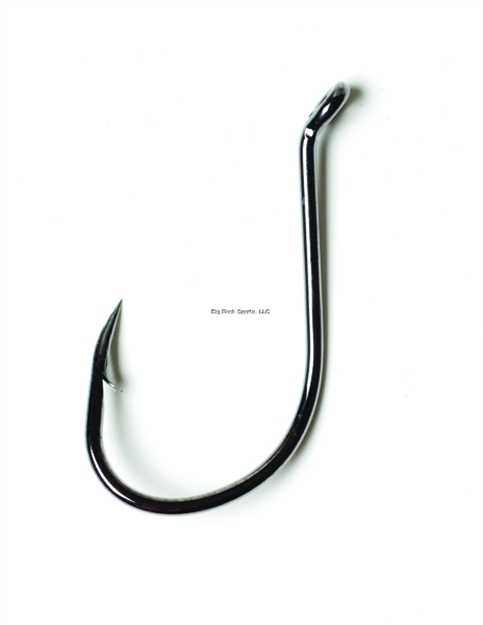 Picture of Eagle Claw Lazer Sharp Octopus Hook, Size 5/0, Needle Point, Long Shank, Heavy Wire, Offset, UP Eye, Platinum Black, 29 Per Pack