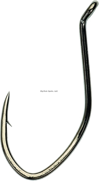 Picture of Eagle Claw Lazer Sharp Pro-V Bend Extreme Hook, Size 6/0, Needle Point, Big Nasty Bend, UP Eye, Platinum Black, 5 Per Pack