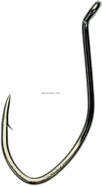 Picture of Eagle Claw Lazer Sharp Pro-V Bend Extreme Hook, Size 7/0, Needle Point, Big Nasty Bend, UP Eye, Platinum Black, 4 Per Pack