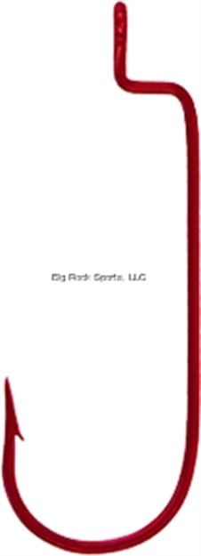 Picture of Eagle Claw Lazer Sharp Round Bend Worm Hook, Size 1/0, Needle Point, Red, 5 Per Pack